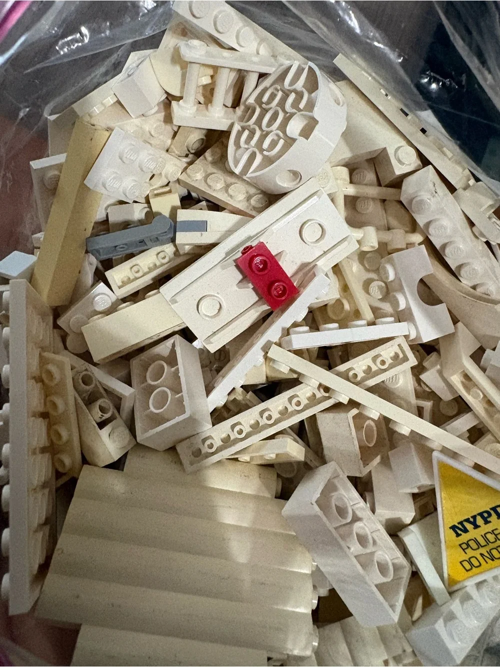 Lego Tan and White Mixed Bricks Bulk Bag